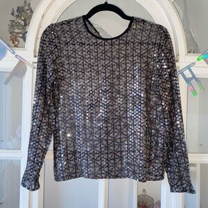 Sequin Embellished Black Top